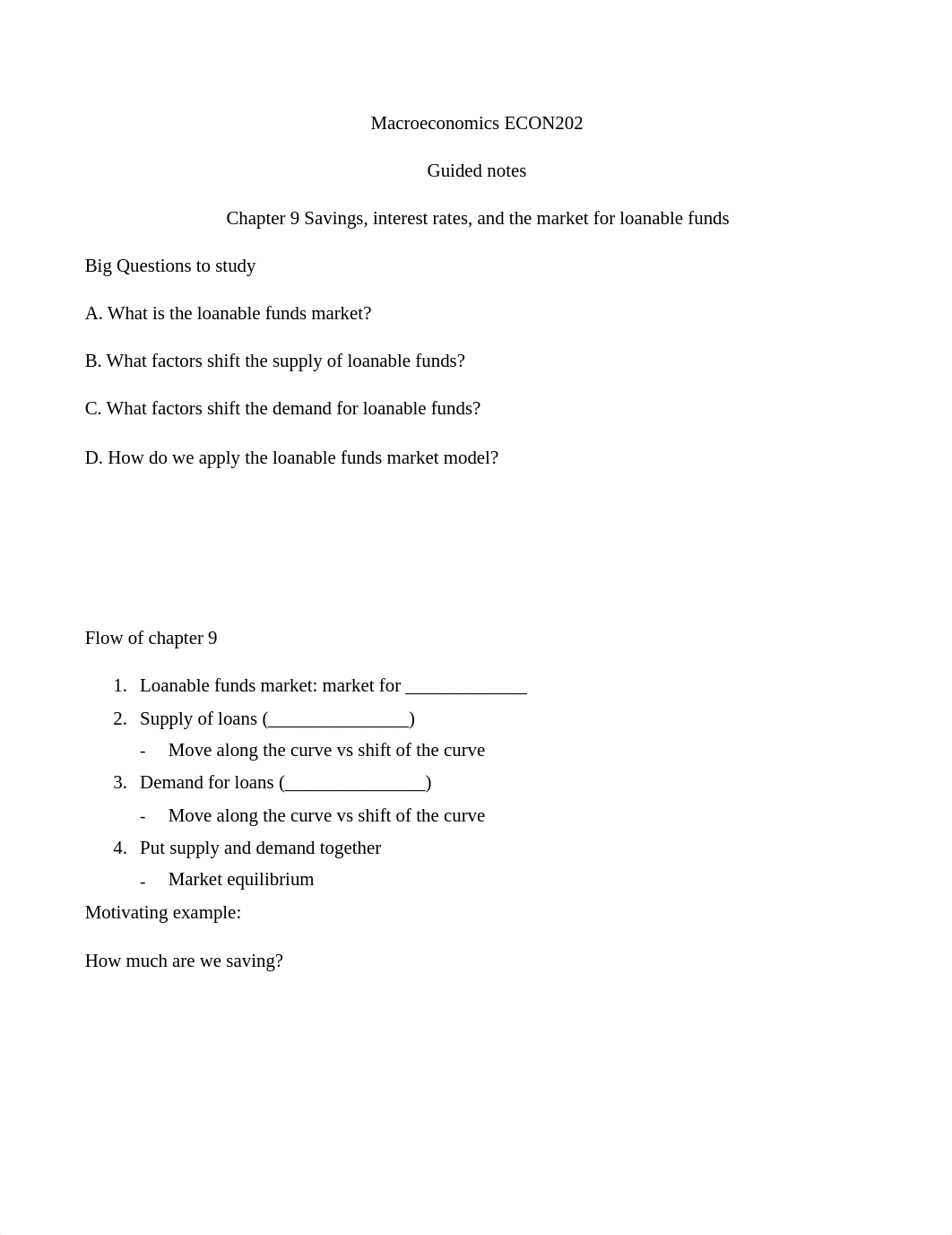 Guided notes Ch 9 Savings, interest rates, and the market for lonable funds.docx_dhllaze2gbv_page1