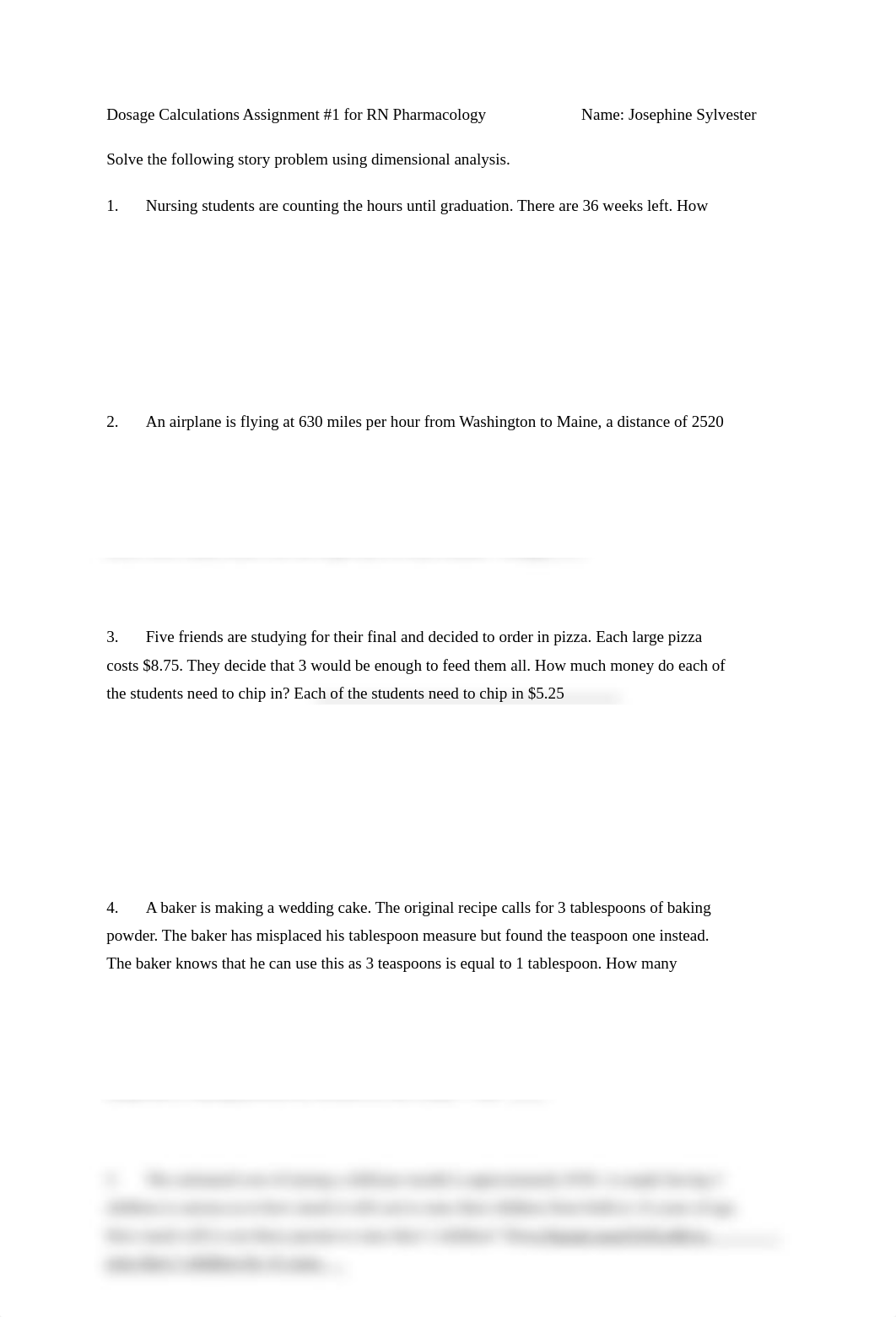 Dosage Calculations Assignment #1 for RN Pharmacology .docx_dhltjc8q57q_page1