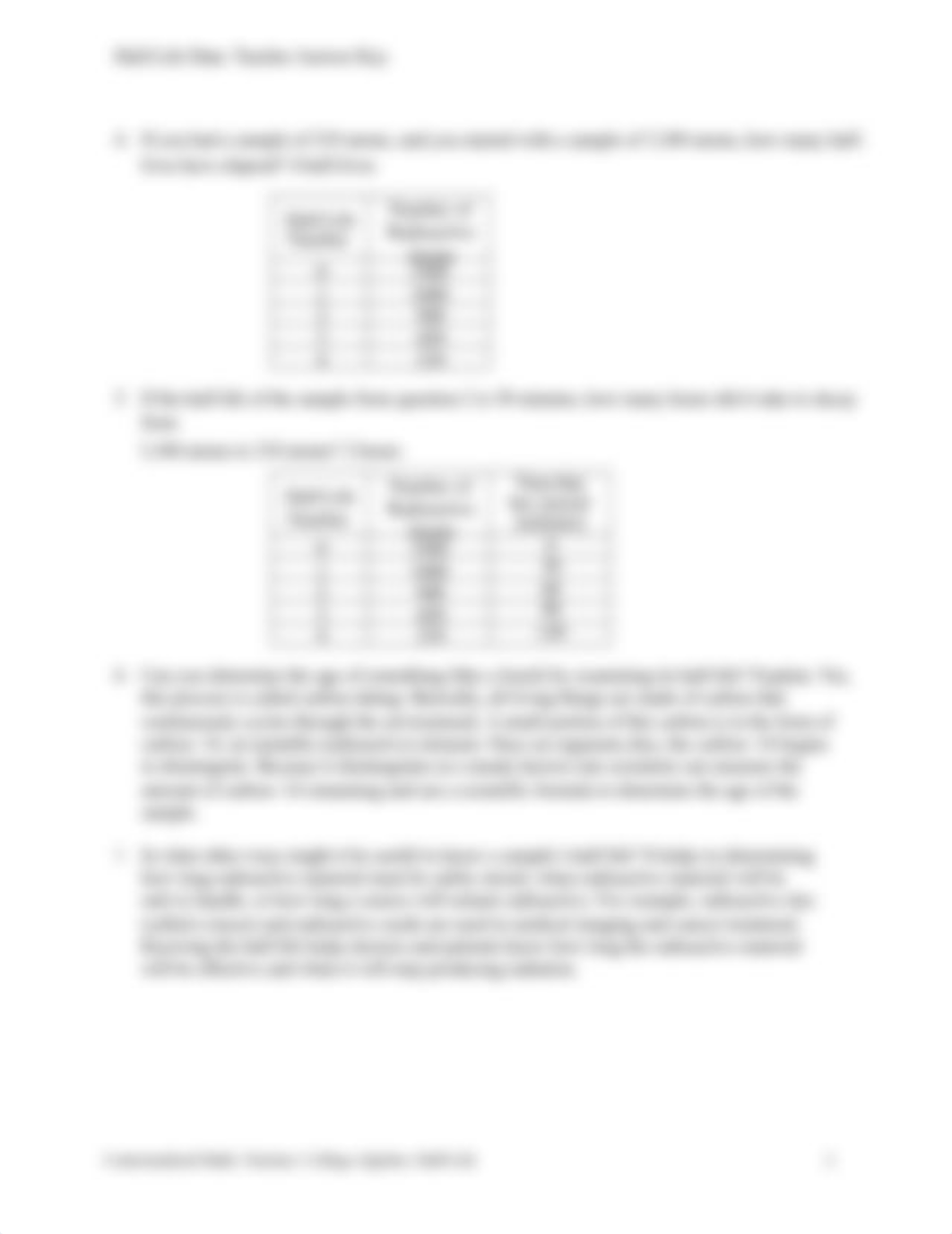 College Algebra - Half Life -  Worksheet - Answer Key.docx_dhlwx6f83iu_page2