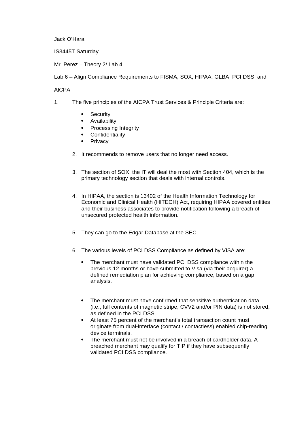 Lab 6 - Align Comliance Requiements to FISMA SOX HIPAA GLBA PCI DSS AICPA 1 Nov 2014_dhm5xv9524b_page1