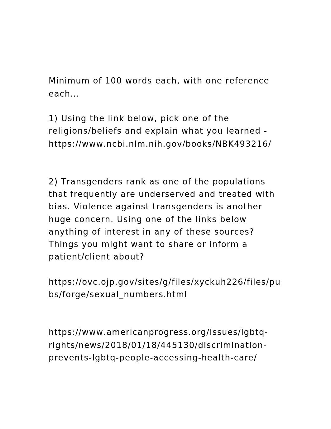 Minimum of 100 words each, with one reference each...1) Using .docx_dhn3qx1k9uo_page3