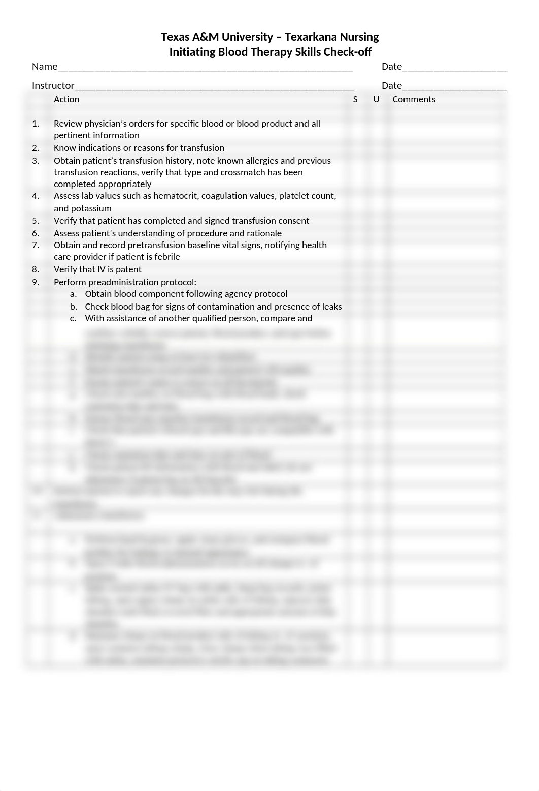 TAMUT blood transfusion skills checkoff sheet.docx_dhn88zbuhu5_page1