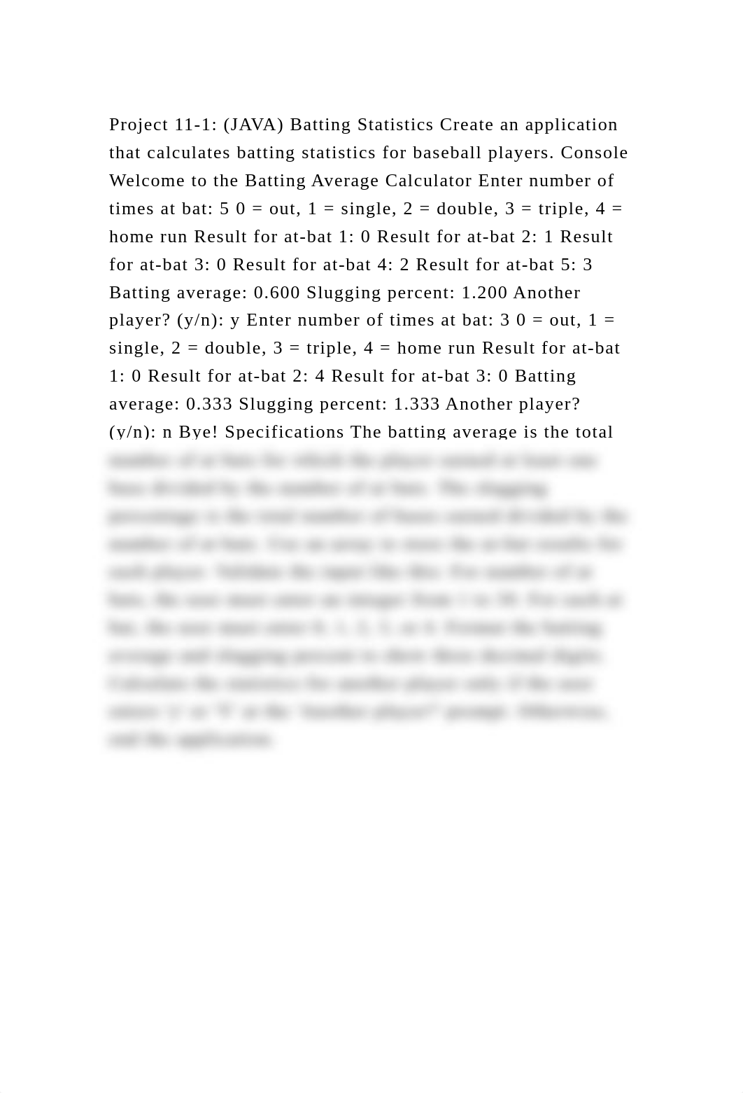 Project 11-1 (JAVA) Batting Statistics Create an application that c.docx_dho2mwxnk63_page2