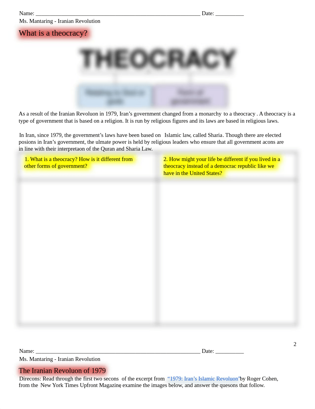 Worksheet - Iranian Revolution.pdf_dho3xrovyvj_page1