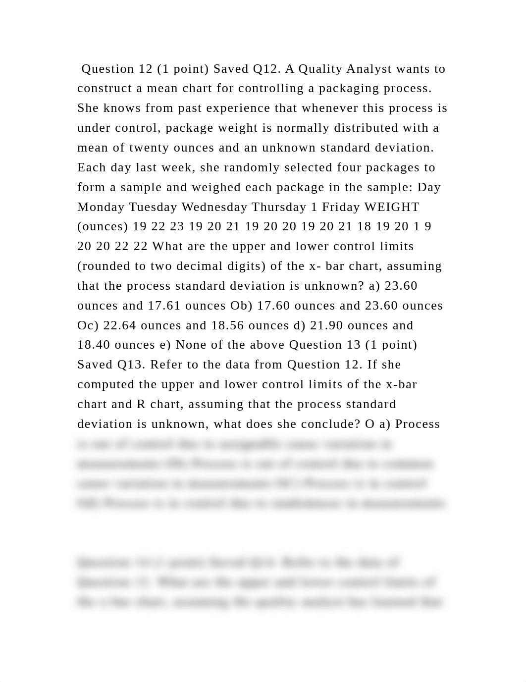 Question 12 (1 point) Saved Q12. A Quality Analyst wants to construct.docx_dhok8lu7nul_page2