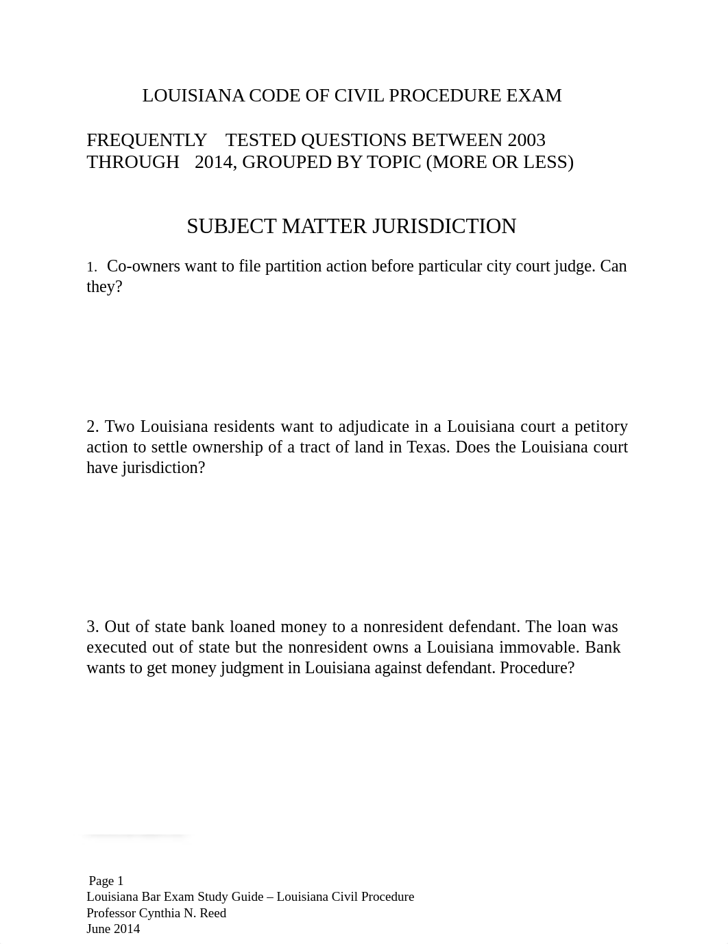 LOUISIANA CODE OF CIVIL PROCEDURE (BAR EXAM QUESTIONS 2014) copy.docx_dhqci2qg84n_page1