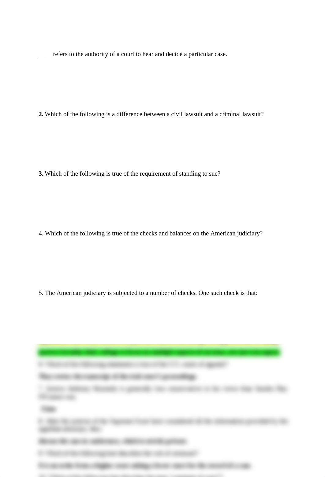 American Government Reading Quiz #4 - Chapter 14 The Judiciary.docx_dhqze334drd_page1