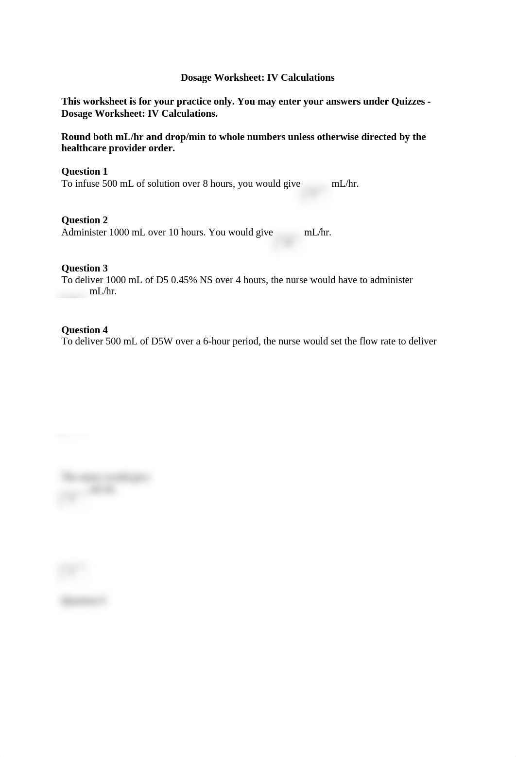 IV Calculations Dosage Worksheet.docx_dhsbx713kfn_page1