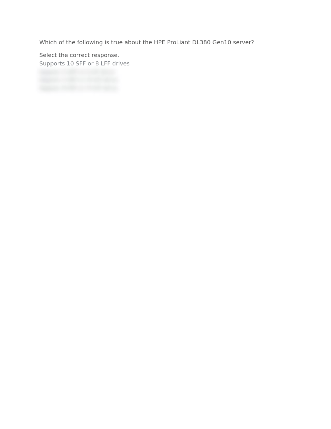 Which of the following is true about the HPE ProLiant DL380 Gen10 server.docx_dhsj0b990kn_page1