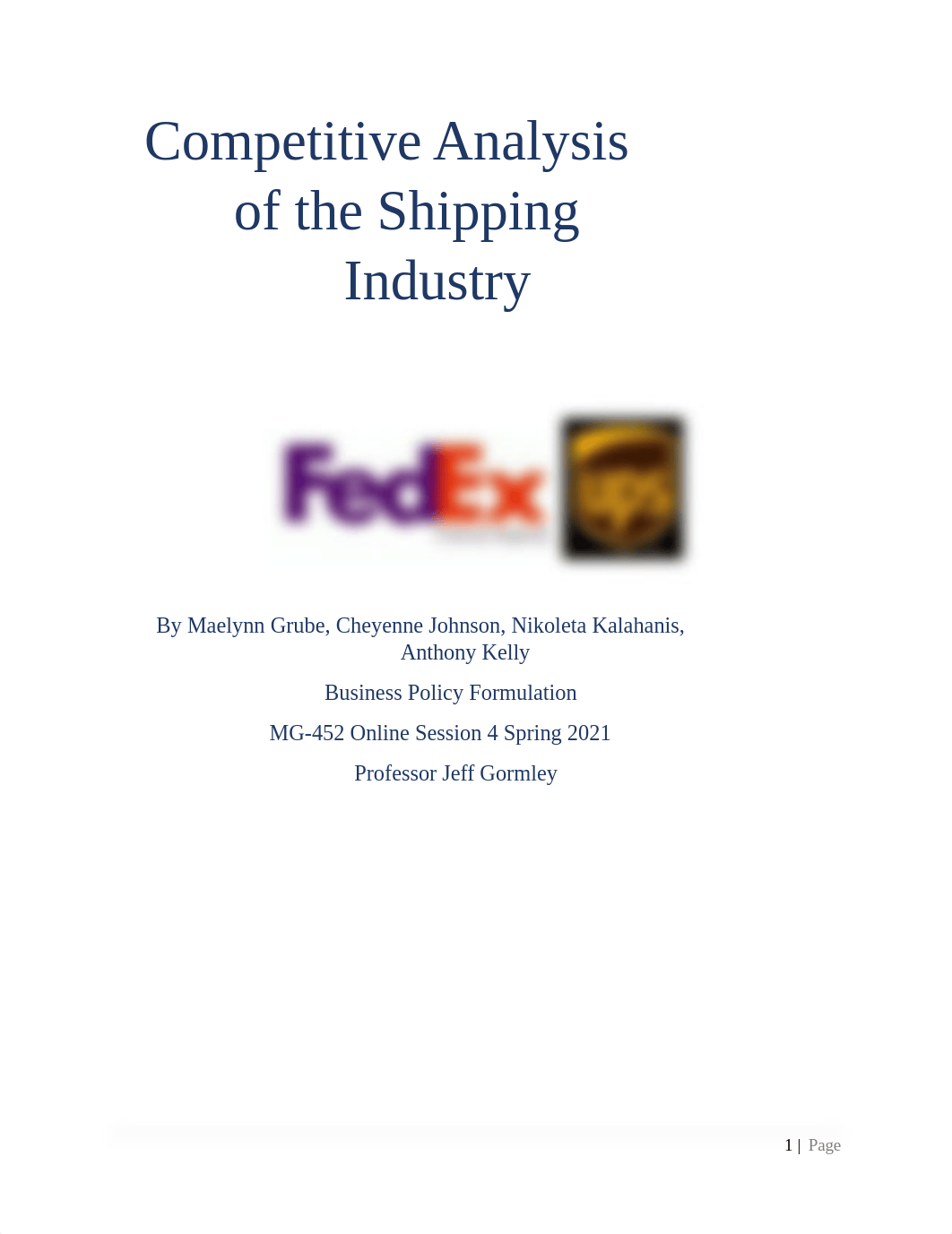 Competitive Analysis of the Shipping Industry - Group 4 -Written.docx_dhsnjgixk6x_page1