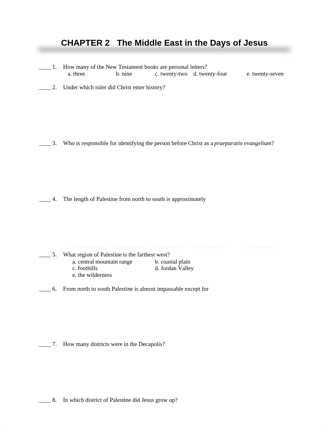 CHAPTER 2   The Middle East in the Days of Jesus - Exam_dhtdn0e8xkn_page1