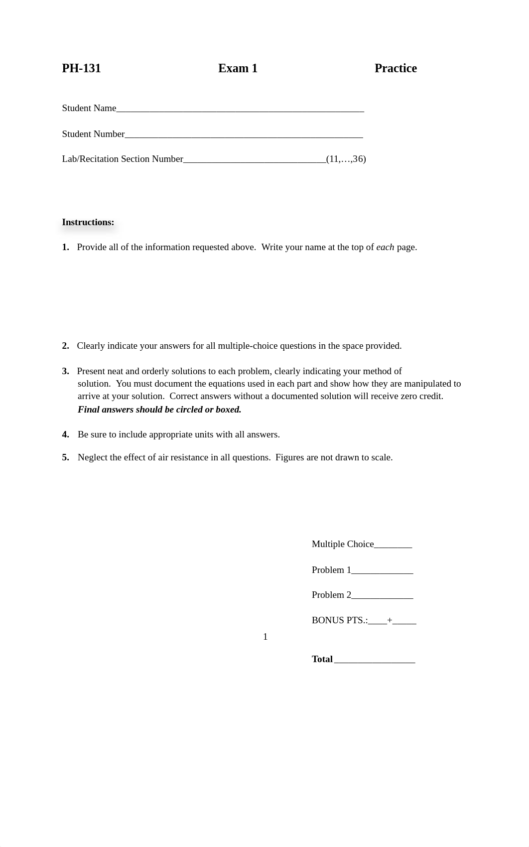 PH-131 Practice Exam 1_dhu6z80v727_page1