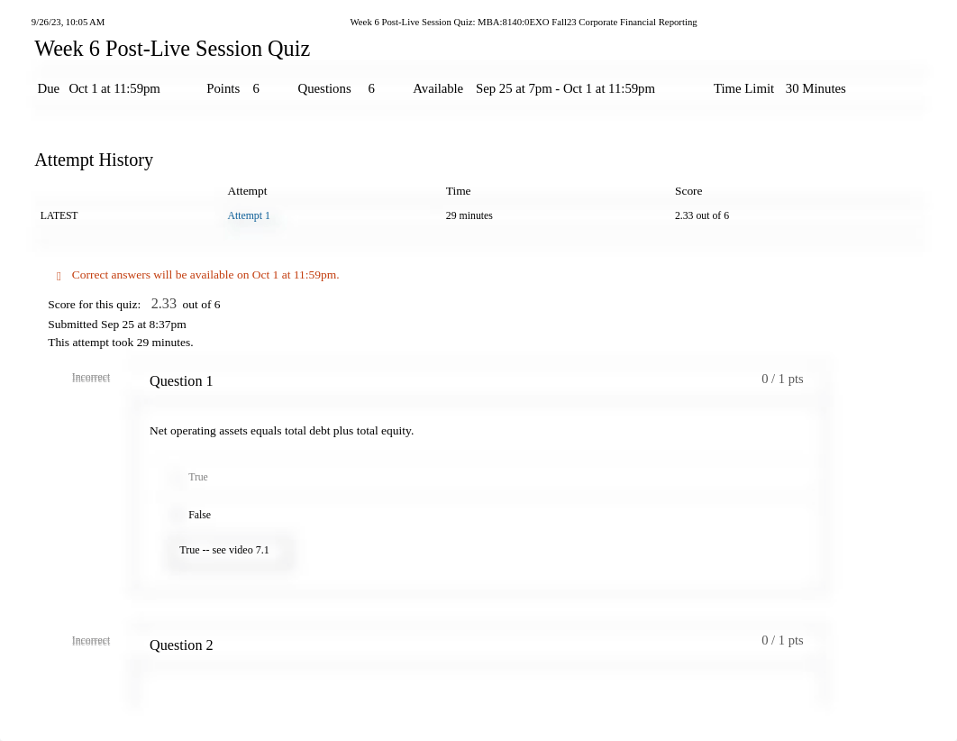 Week 6 Post-Live Session Quiz_ MBA_8140_0EXO Fall23 Corporate Financial Reporting.pdf_dhuepwq3868_page1