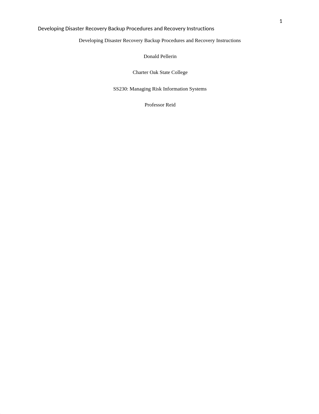 Don Pellerin - Developing Disaster Recovery Backup Procedures and Recovery Instructions.docx_dhuivzhl2l1_page1