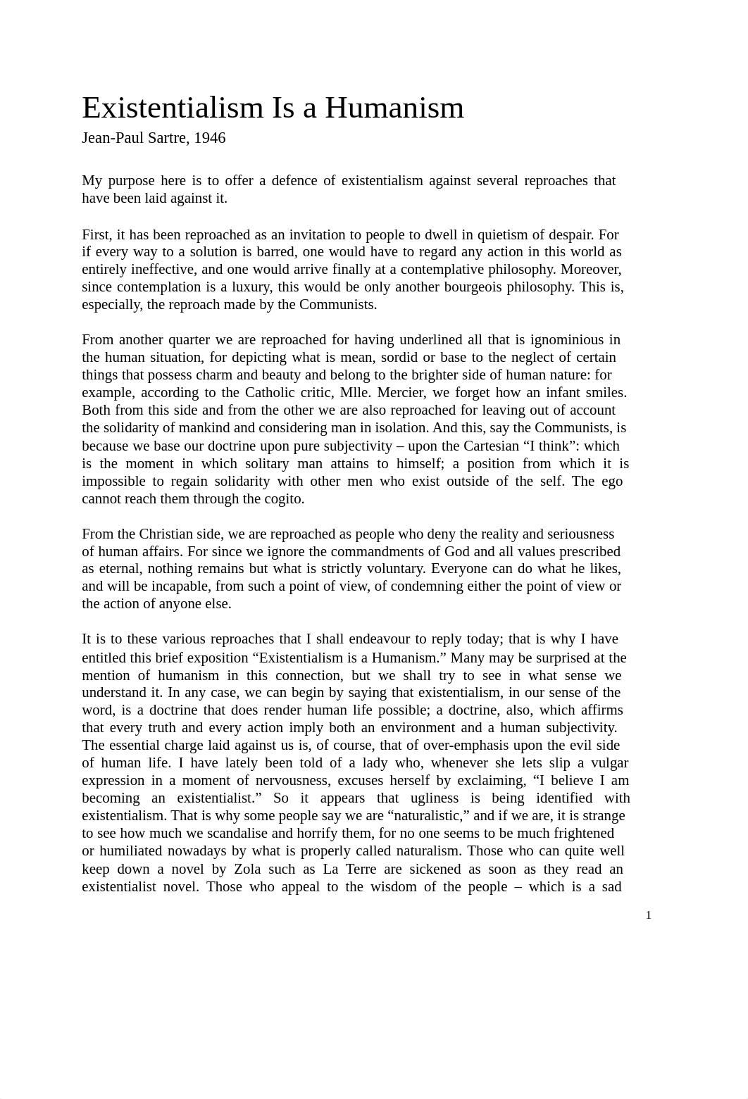 12 - Sartre - Existentialism is a Humanism.pdf_dhvd7r6xe2n_page1