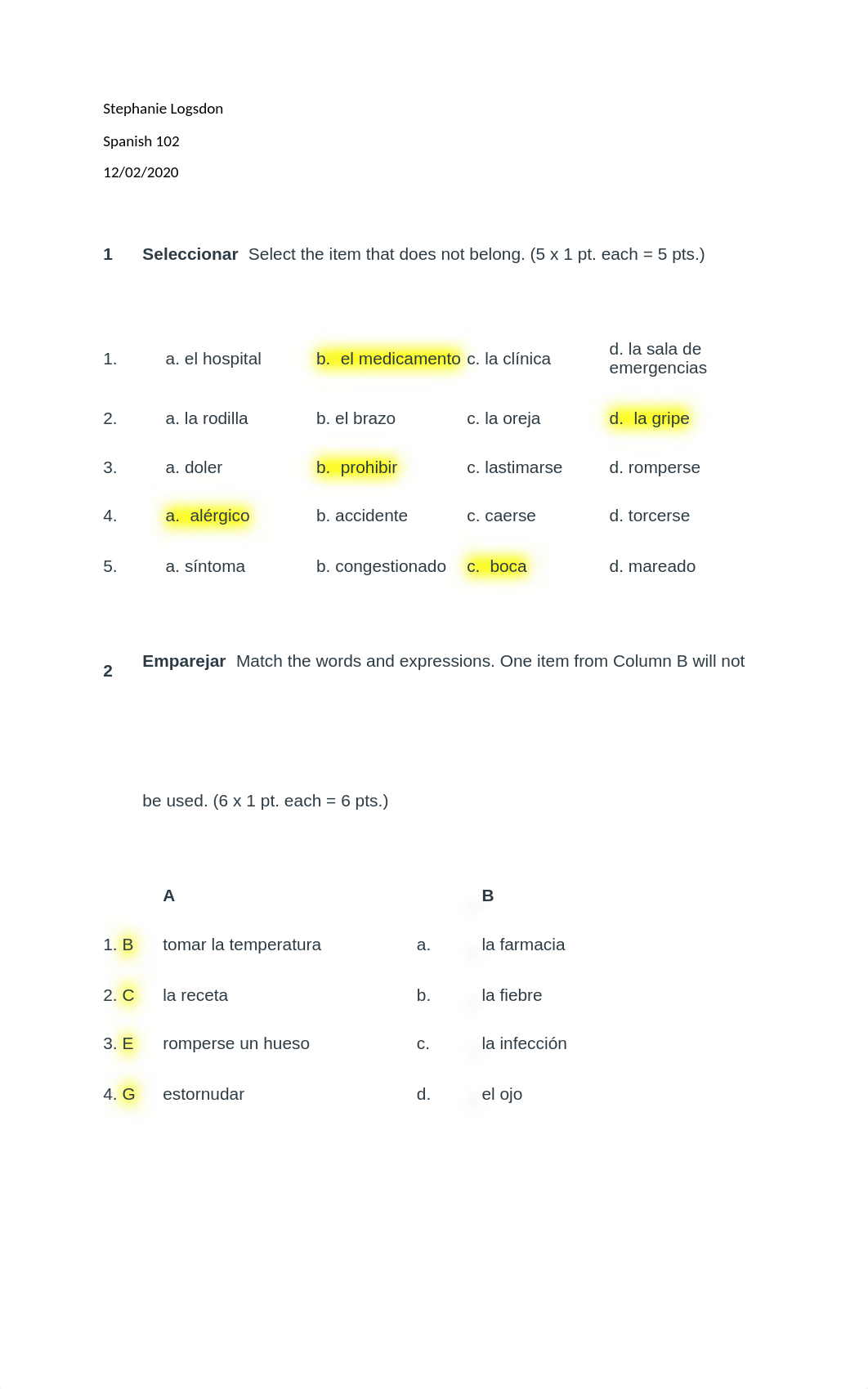 SPANISH 102 CH 10 QUIZ.docx_dhw75ej334v_page1