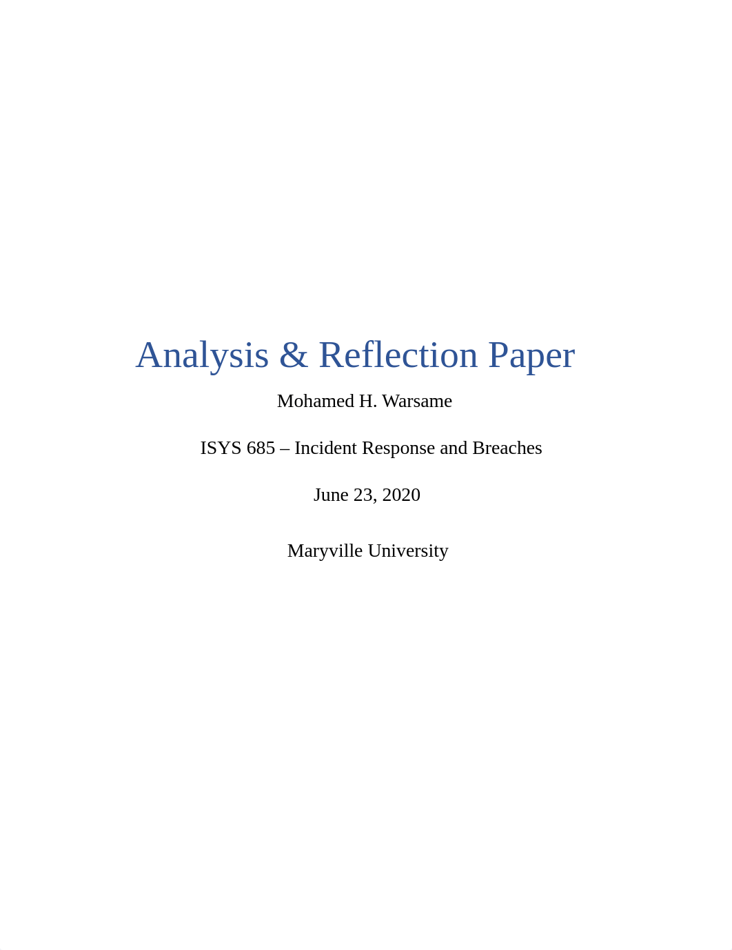 ISYS 685 - Week 8 - Reflection Paper.docx_dhwy04thr74_page1