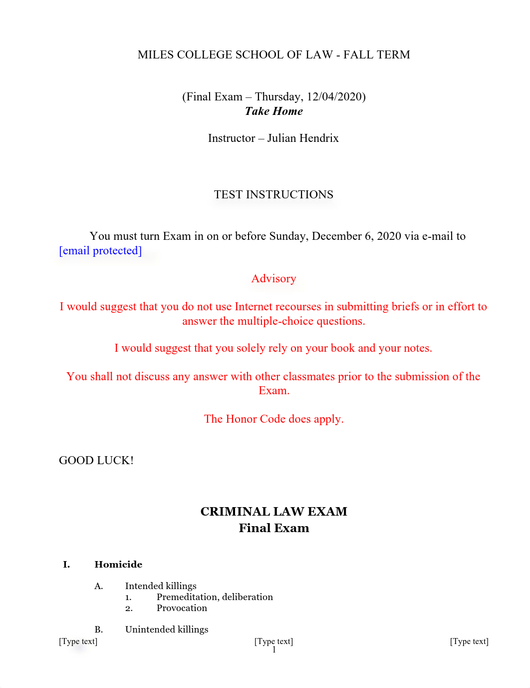 Final criminal law-take home-2020-Multi-Fall 2 with answers.pdf_dhy4hgo2q81_page1