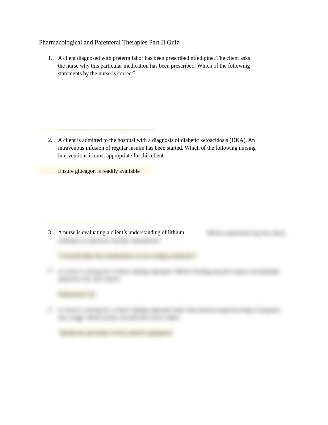 Pharmacological and Parenteral Therapies Part II Quiz.docx_dhy7gebd1ra_page1