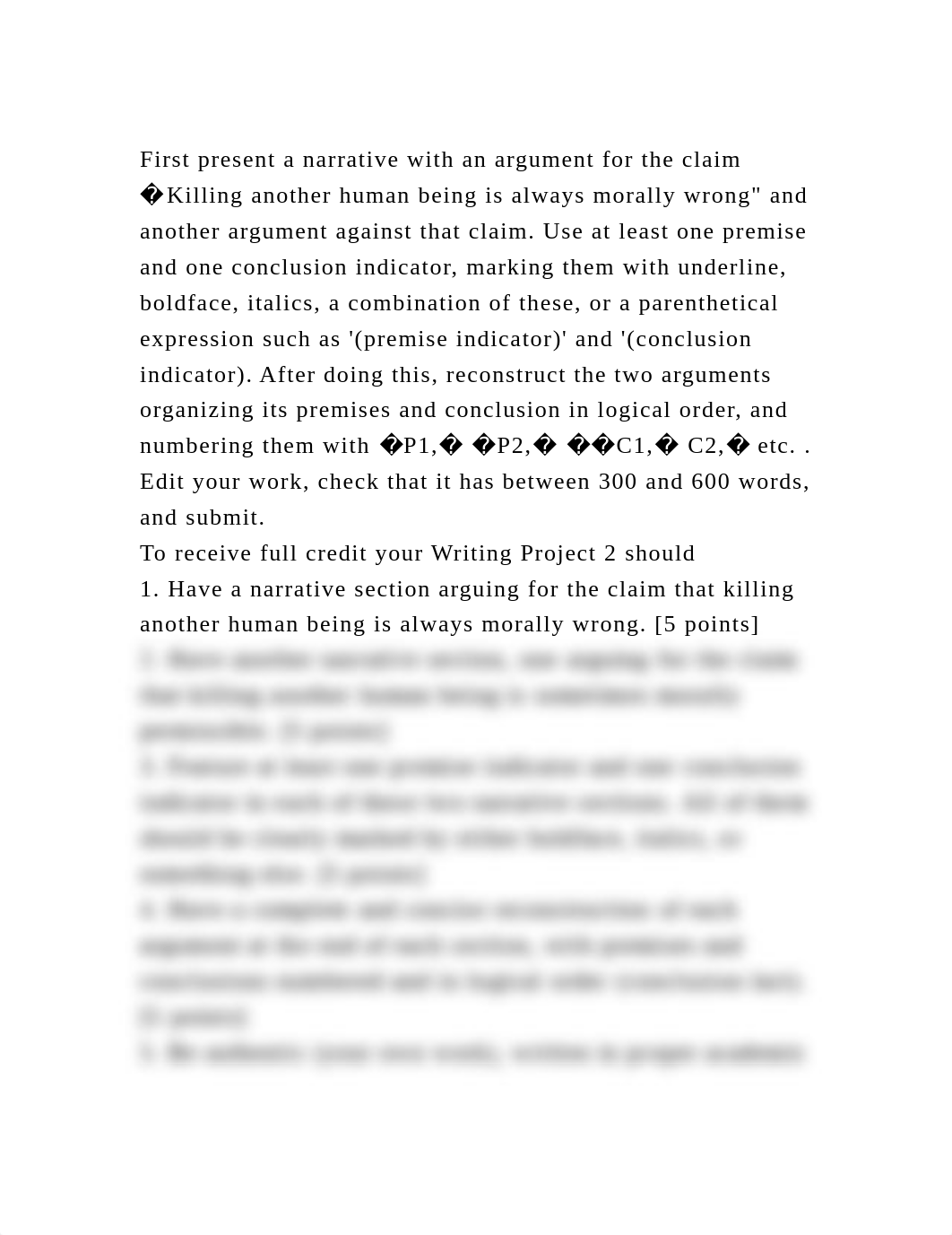 First present a narrative with an argument for the claim �Killing an.docx_dhy98966hgo_page2