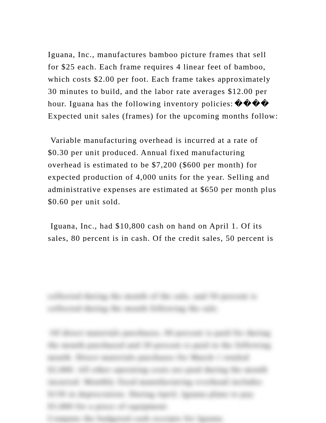 Iguana, Inc., manufactures bamboo picture frames that sell for $25 e.docx_dhyc8pvmog1_page2