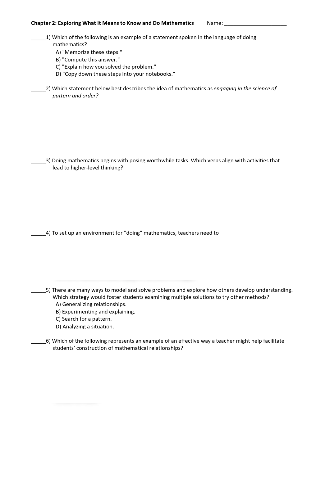 Text-Elem. & Middle Sch. Math-Teaching Developmentally-Ch 2 Quiz and KEY-What It Means to Know & Do_dhyglgvlb48_page1