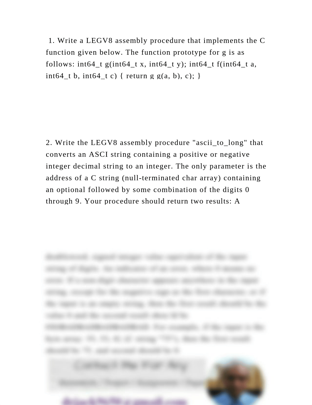 1. Write a LEGV8 assembly procedure that implements the C function gi.docx_dhyi07v3c5q_page2