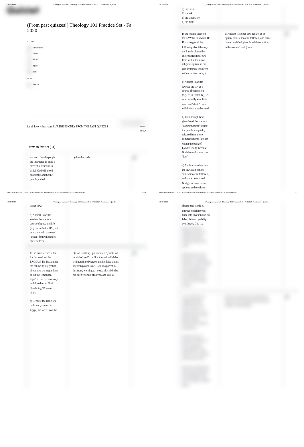 (From past quizzes!) Theology 101 Practice Set - Fall 2020 Flashcards _ Quizlet.pdf_dhyl9enshl9_page1