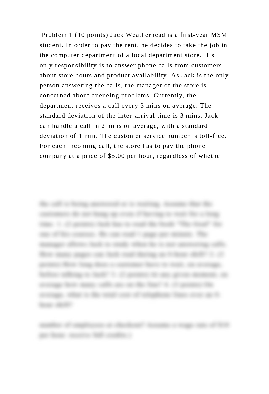 Problem 1 (10 points) Jack Weatherhead is a first-year MSM student. I.docx_dhyzkf0hin4_page2