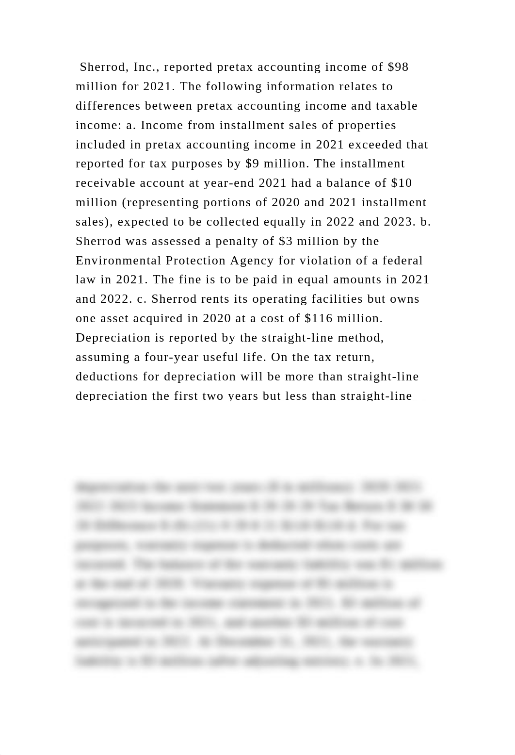 Sherrod, Inc., reported pretax accounting income of $98 million for 2.docx_dhzk7g7pze5_page2