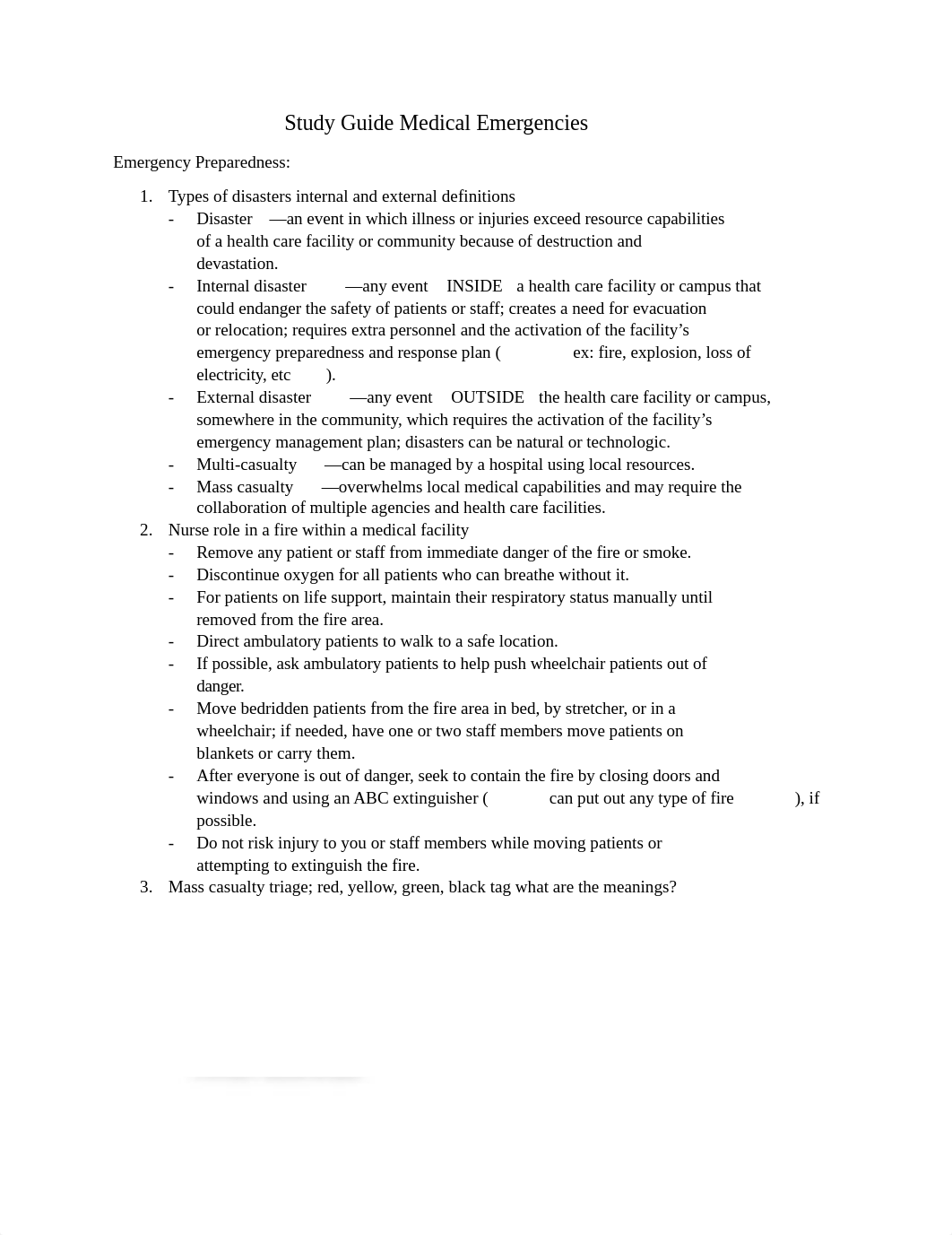 Medical Emergencies Study Guide.docx_dhzngy5adp2_page1