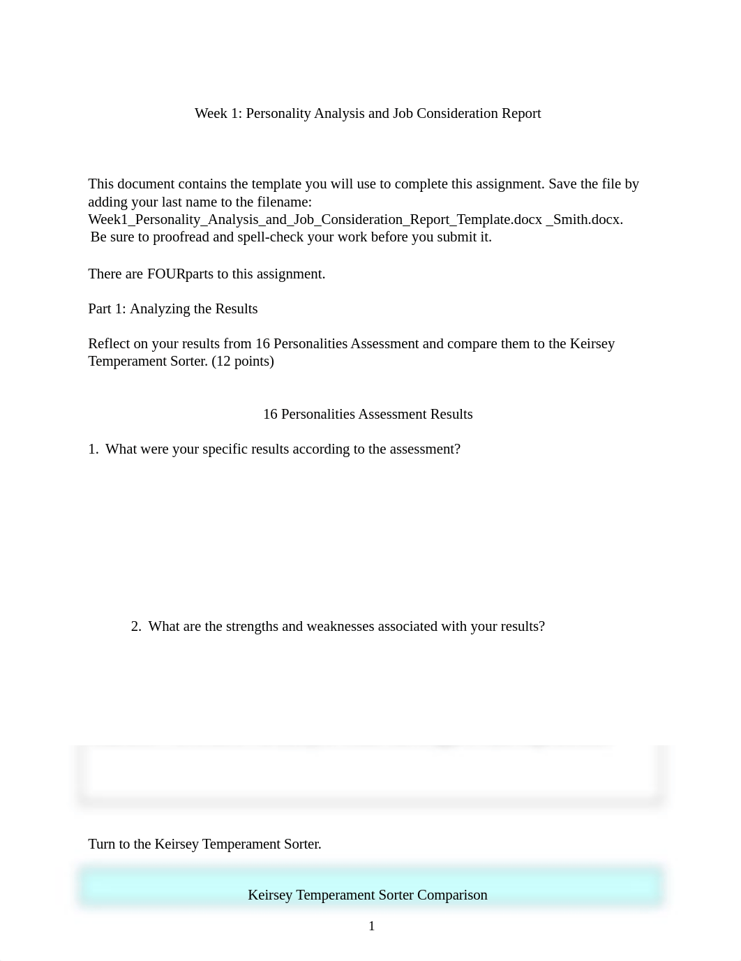 Week 1 Personality Analysis and Job Consideration Report.docx_dhzo6bo1nyj_page1