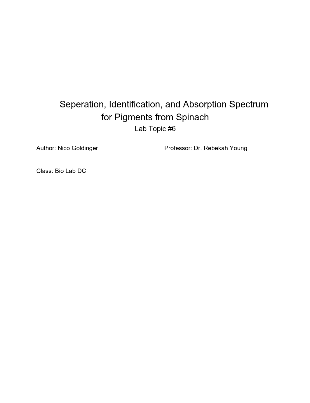 Seperation, Identification, and Absorption Spectrum for Pigments from Spinach .pdf_dhzxlpipjxq_page1