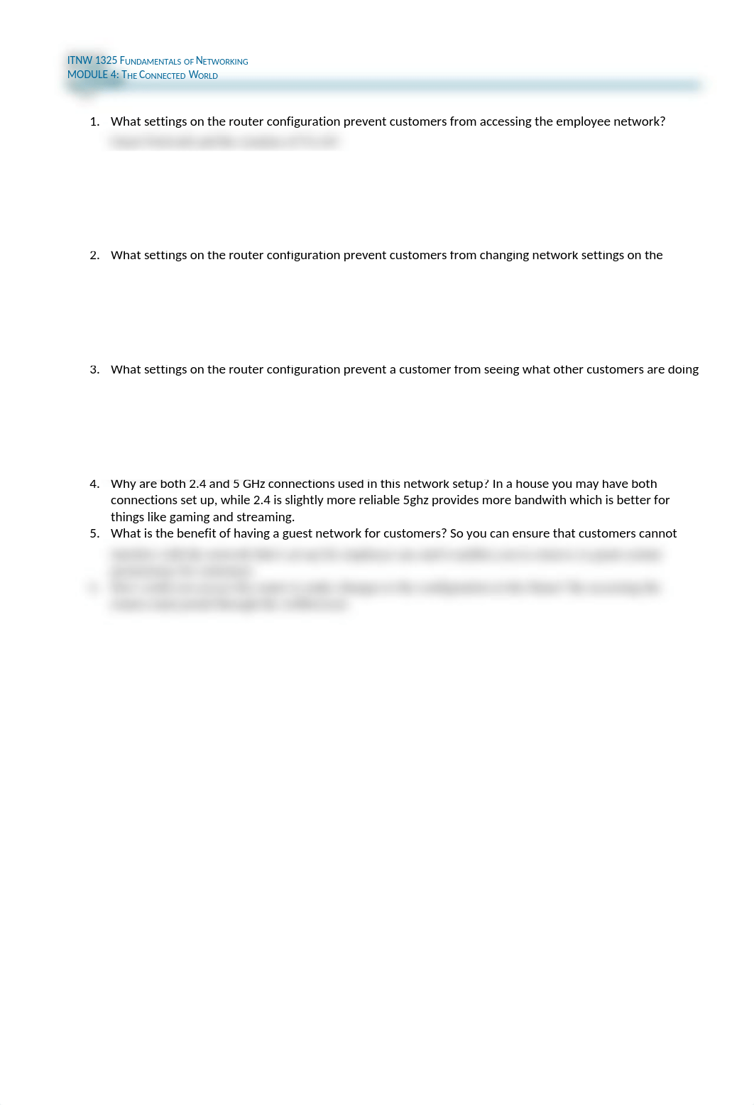 What settings on the router configuration prevent customers from accessing the employee network.docx_dhzyyaznq26_page1