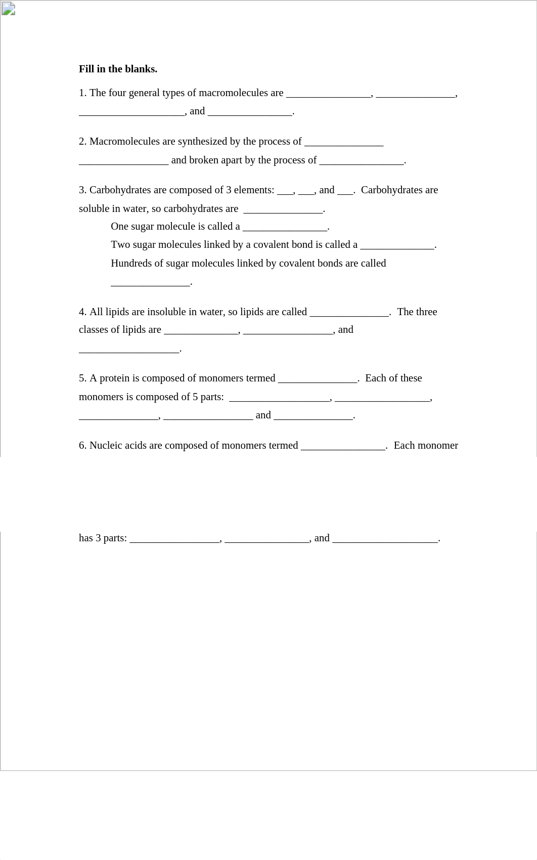 biomolecule worksheet_di02ftml156_page1