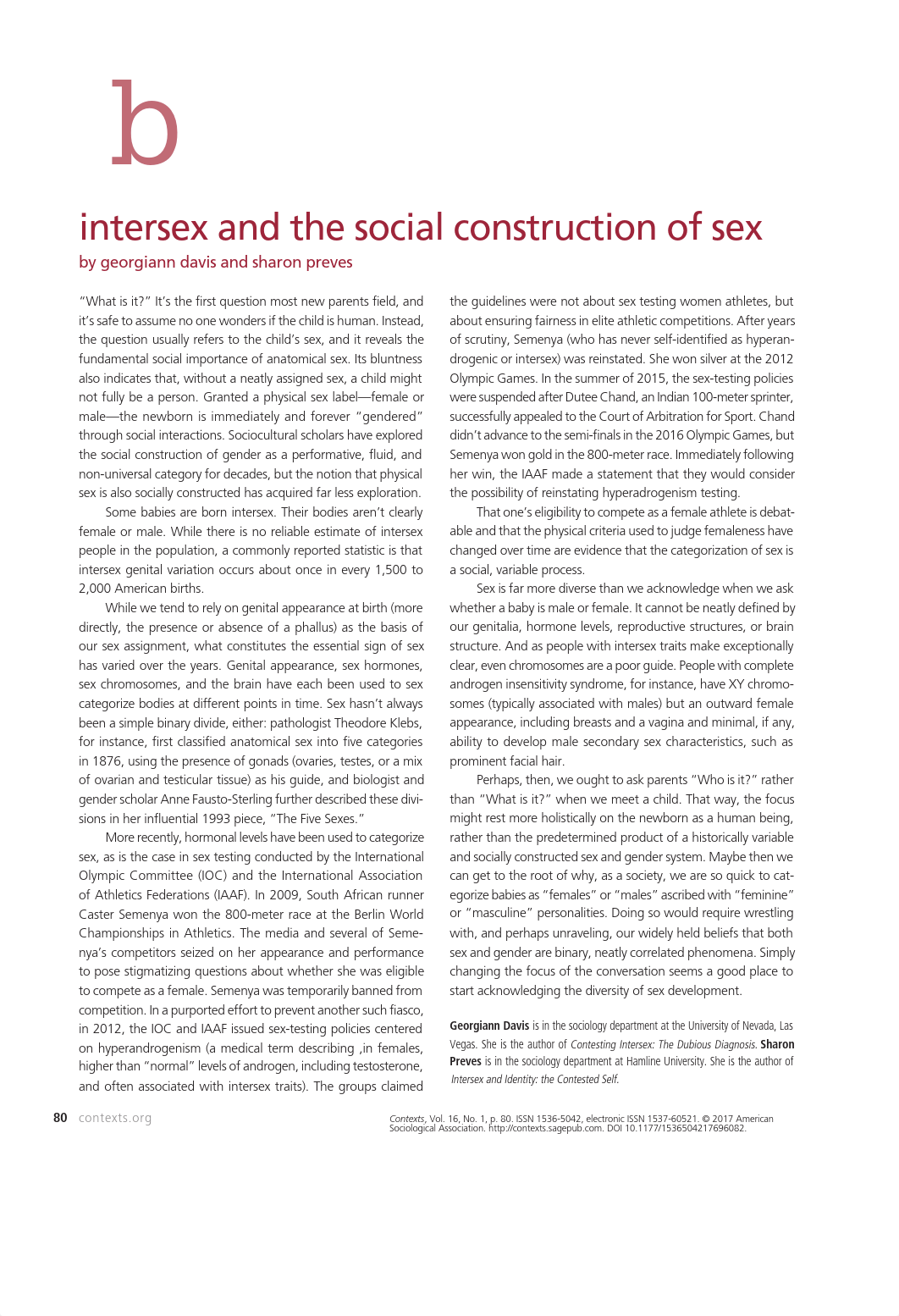 Davis & Preves (2017) Intersex and the Social Construction of Sex.pdf_di08uupjqvc_page1