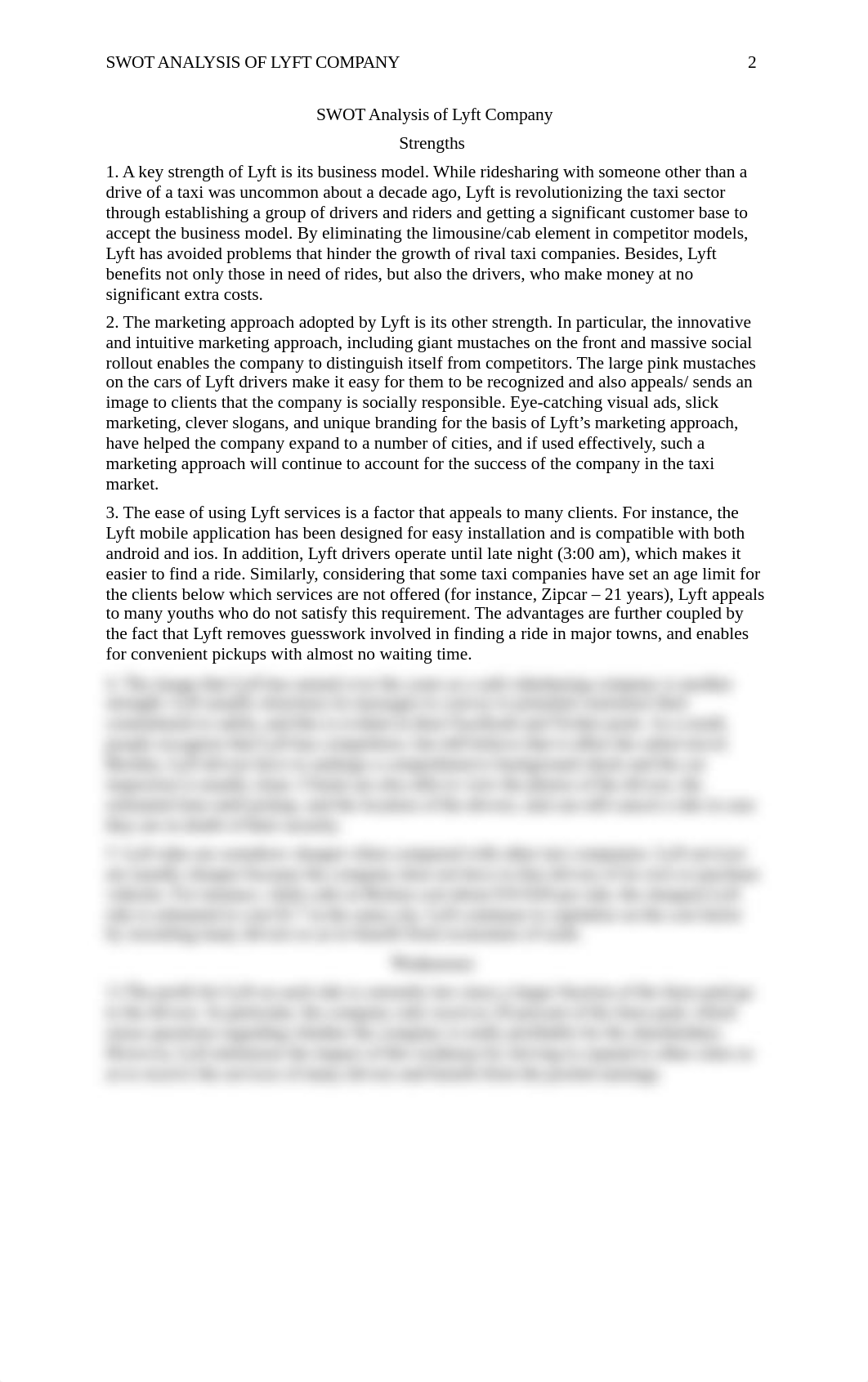 APA SWOT Analysis of Lyft Company.docx_di0c4uyac2w_page2