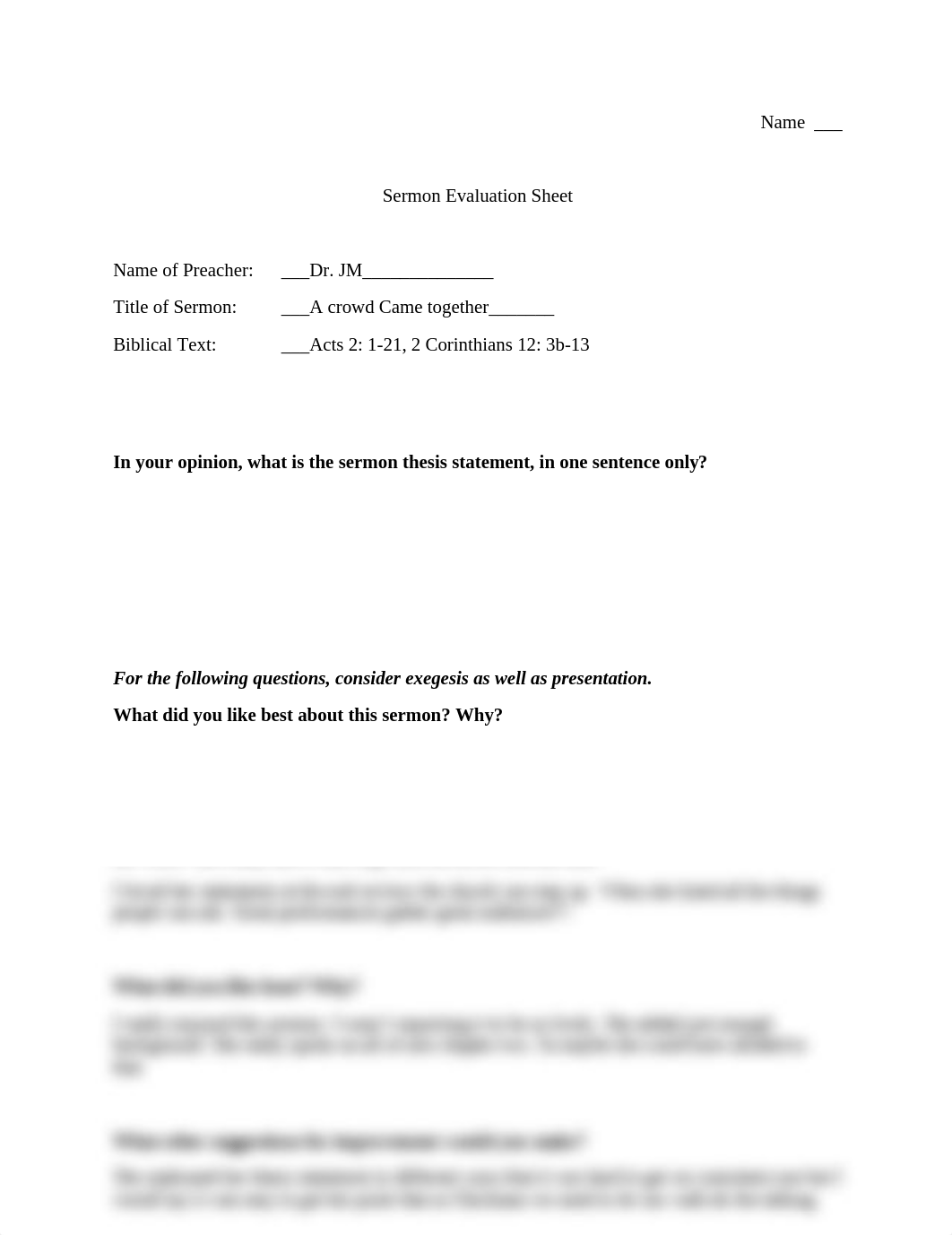 Sermon Evaluation - A Crowd Came Together - Assignment_di150d5idr0_page1