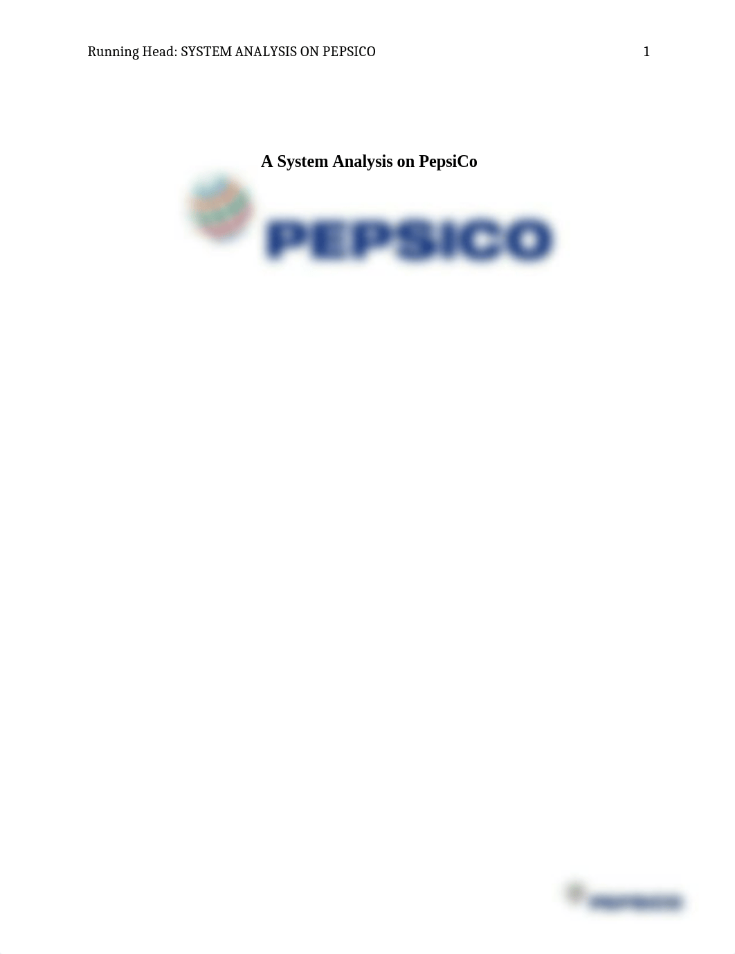 System Analysis on PepsiCo_di187tjg1h5_page1