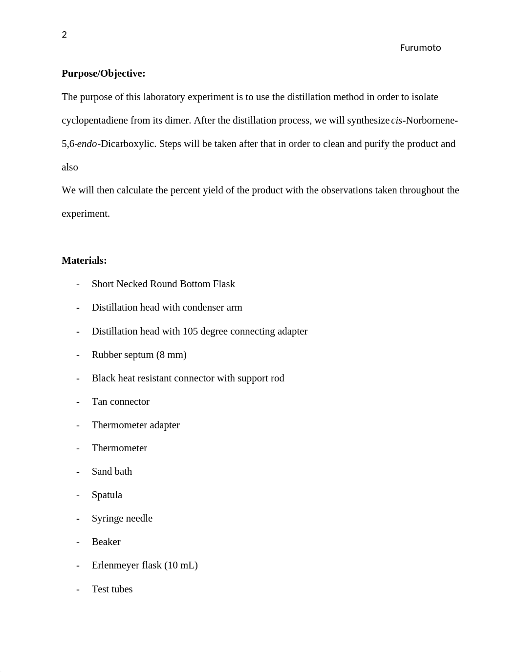 Laboratory Experiment 2- Synthesis of cis-Norbornene.docx_di1dhj1lryz_page2