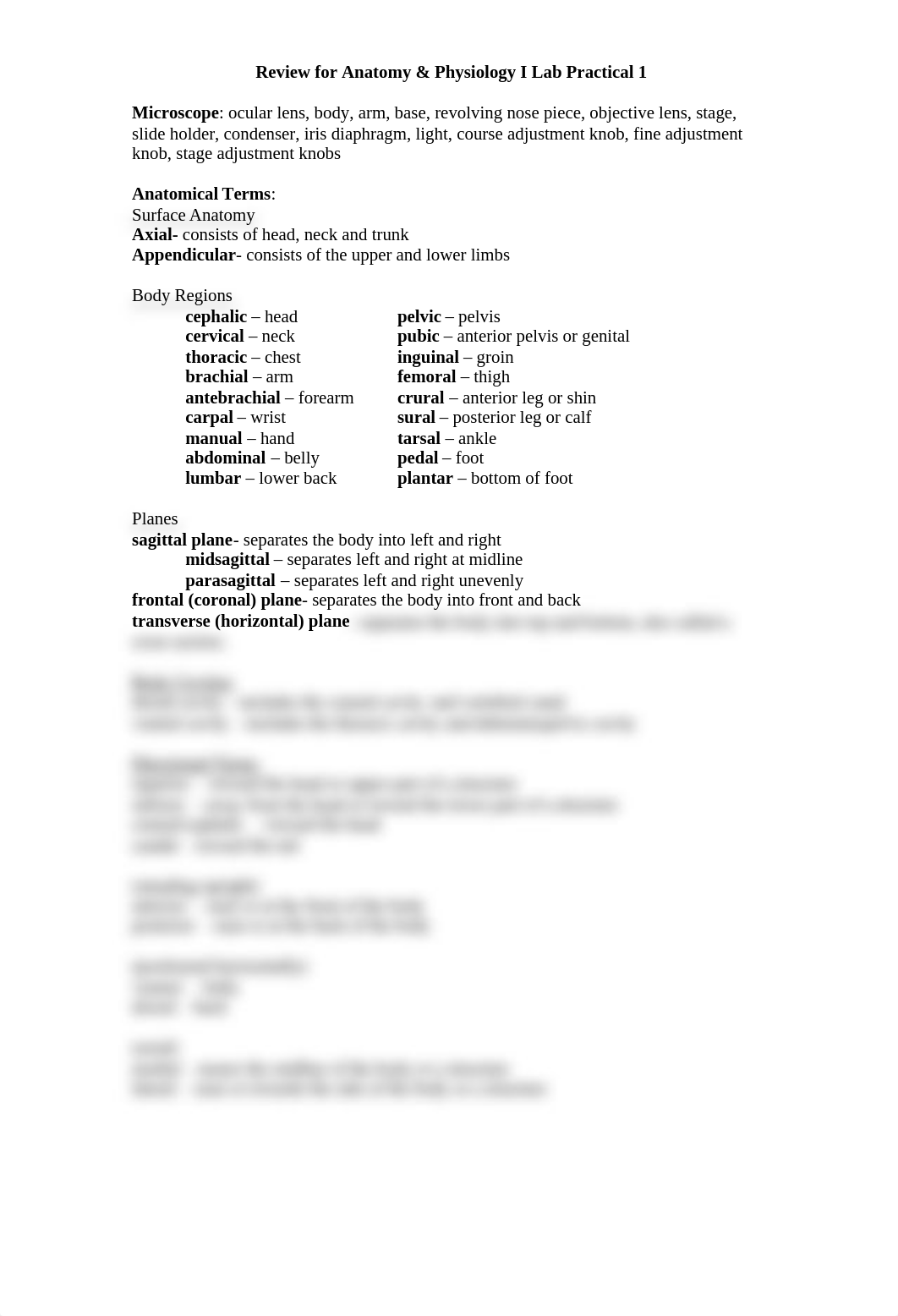 Review for A & P I Practical 1 Tissues and Terms 2016.doc_di2nielvhd4_page1