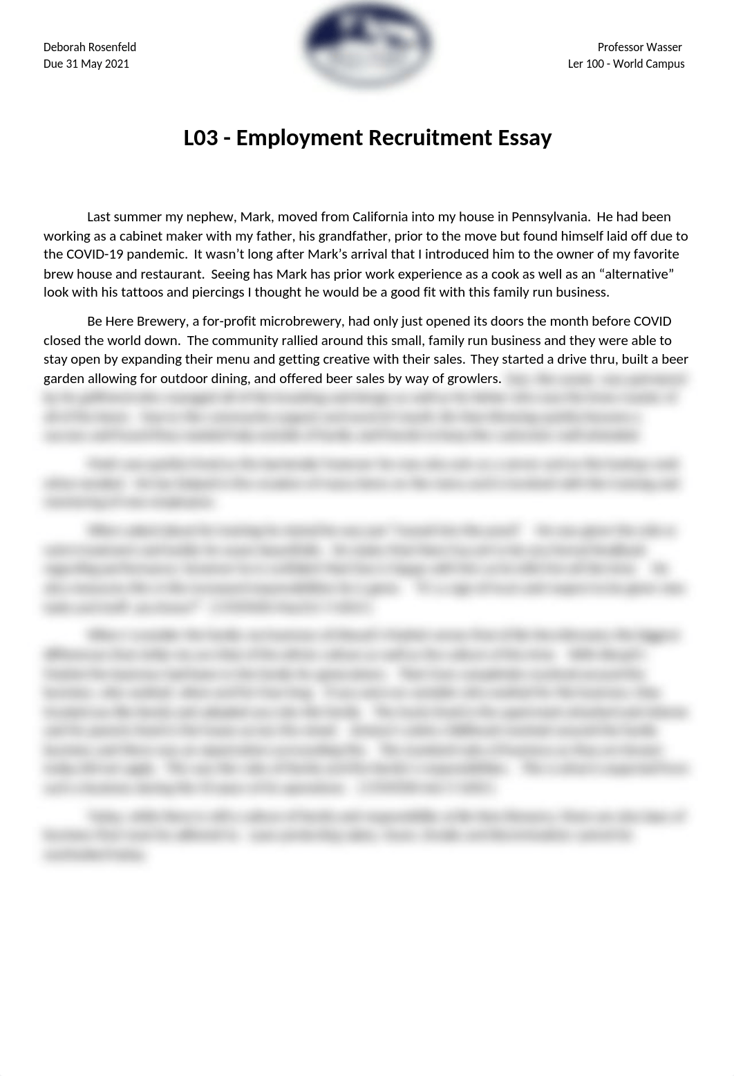 Rosenfeld, Deborah - L03 - Essay on Employment Recruitment.docx_di2xmayvgt9_page1