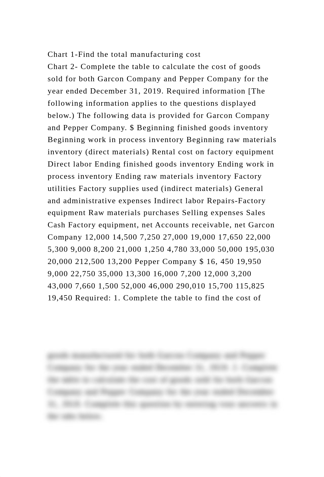 Chart 1-Find the total manufacturing costChart 2- Complete the tab.docx_di3e5eztrmh_page2