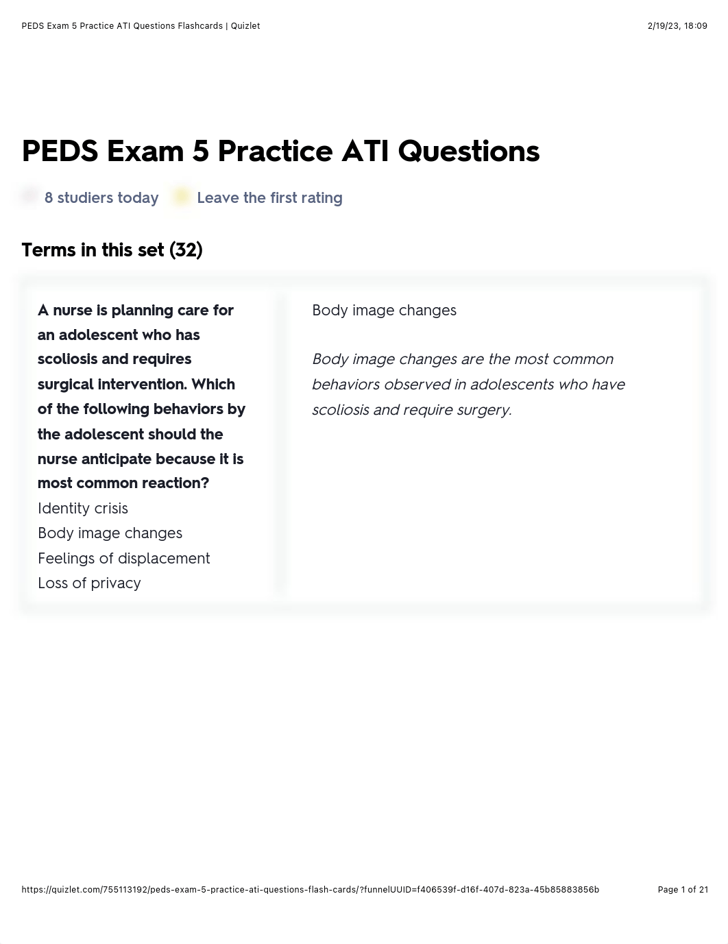 PEDS Exam 5 Practice ATI Questions Flashcards | Quizlet.pdf_di3fpkxl21u_page1