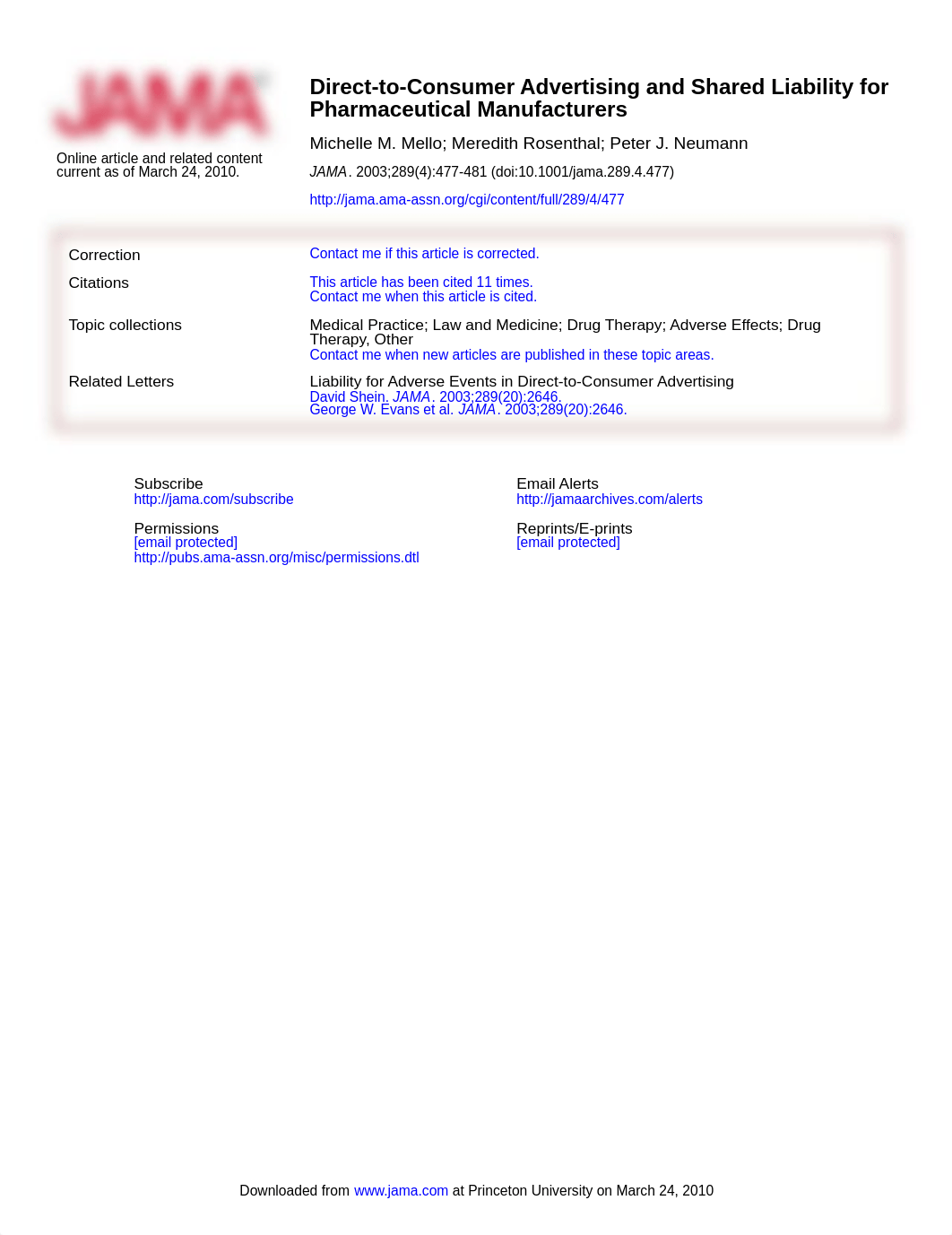 Mello et al's Direct-to-Consumer Advertising and Shared Liability for Pharmaceutical Manufacturers_di3kll5iyc6_page1