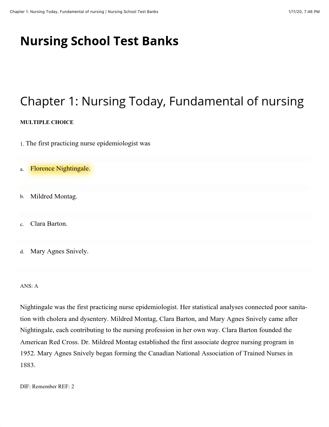 Chapter 1: Nursing Today, Fundamental of nursing | Nursing School Test Banks.pdf_di3u8v5qozr_page1