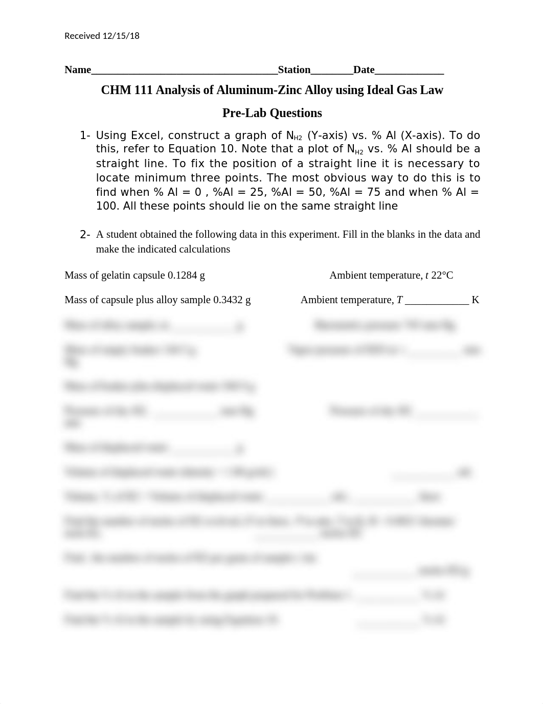 Pre-Lab - CHM 111 Analysis of Aluminum-Zinc Alloy using Ideal Gas Law-1.docx_di4qltm0nb7_page1