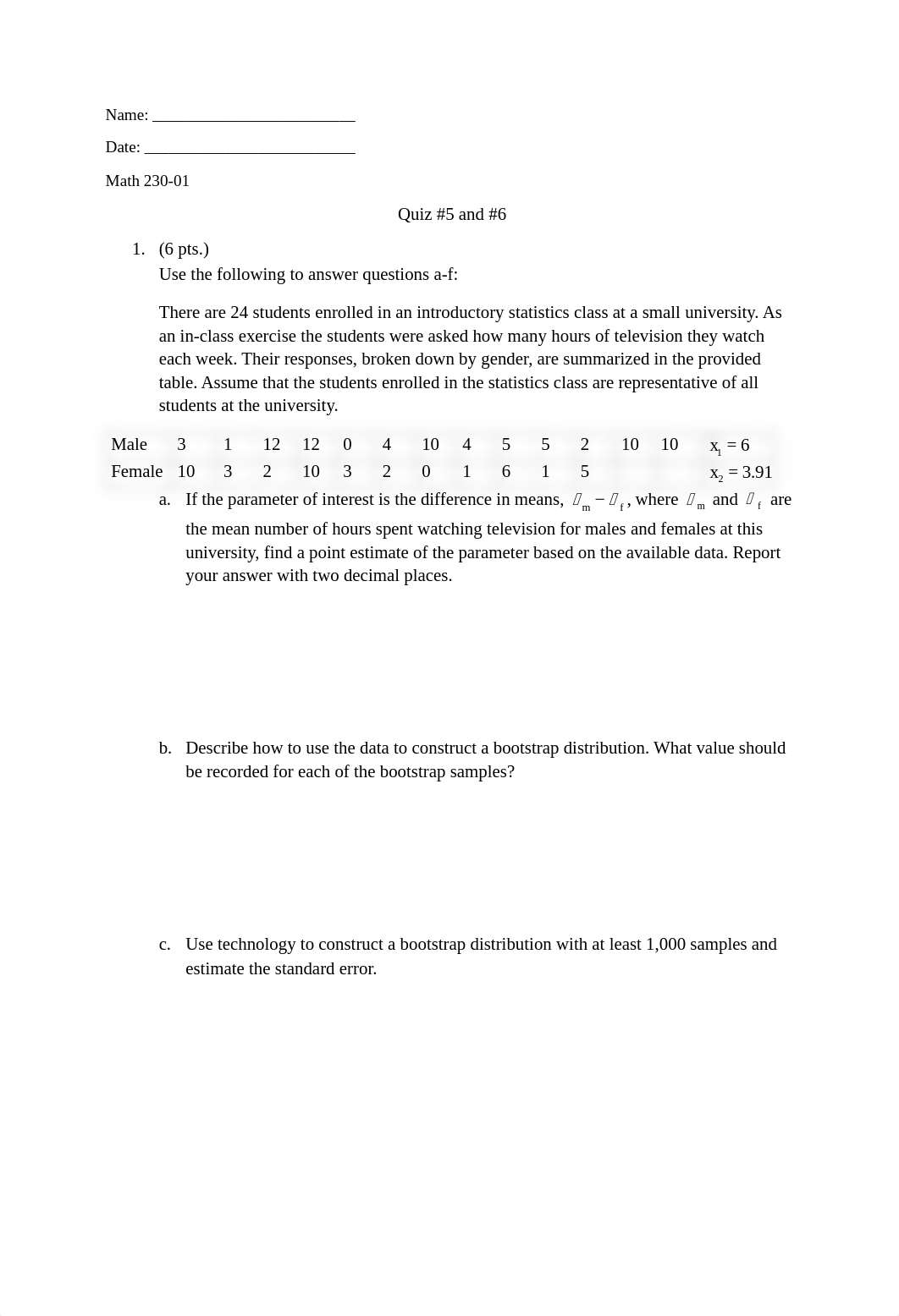 Quiz #5 and #6 Math 230-01 F20.pdf_di4t3nj2hqd_page1