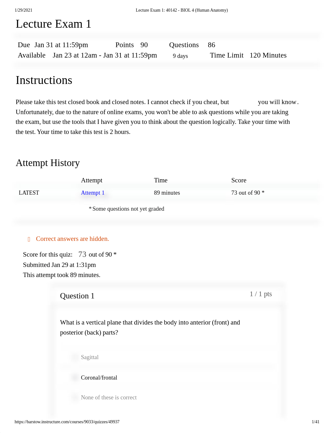 Lecture Exam 1_ 40142 - BIOL 4 (Human Anatomy) (1).pdf_di51ot4m6pp_page1