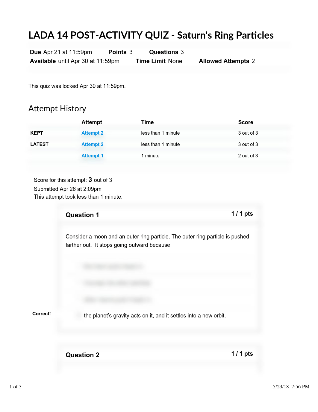 LADA 14 POST-ACTIVITY QUIZ - Saturn's Ring Particles: ASTRON 005 : Fund Of Astron Lab - Burchard E._di5axf32cav_page1